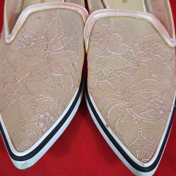 NICHOLAS KIRKWOOD Floral Lace Loafers Beige Womens‎ Size 38 US 7.5 - Picture 4 of 9